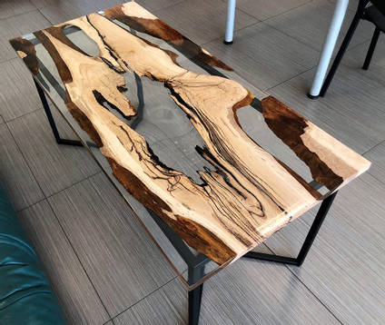 Clear Resin and Wood Table